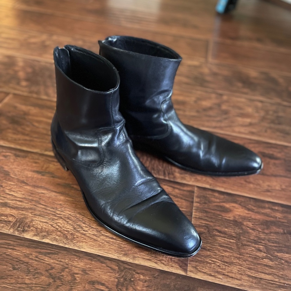 Kenneth Cole New York Black Leather Ankle Boots